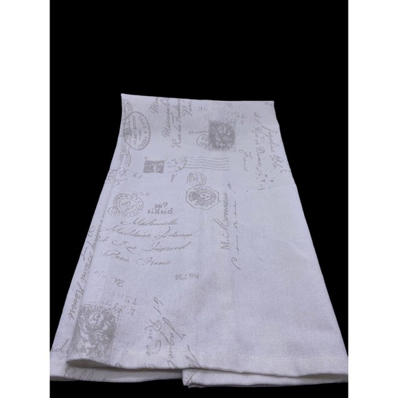 Rachel Ashwell The Prairie Tea Towel Scooter Floral Flowers French Script 28x20 - Picture 6 of 8